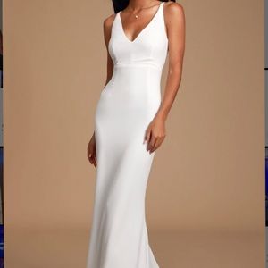 Lulus Melora white sleeveless maxi dress NWT
